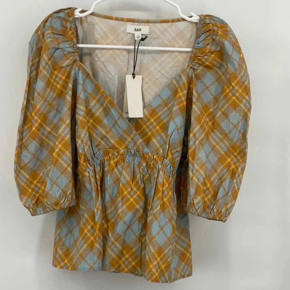 Anthro RAHI Puff Sleeve Blouse - Picture 6 of 8